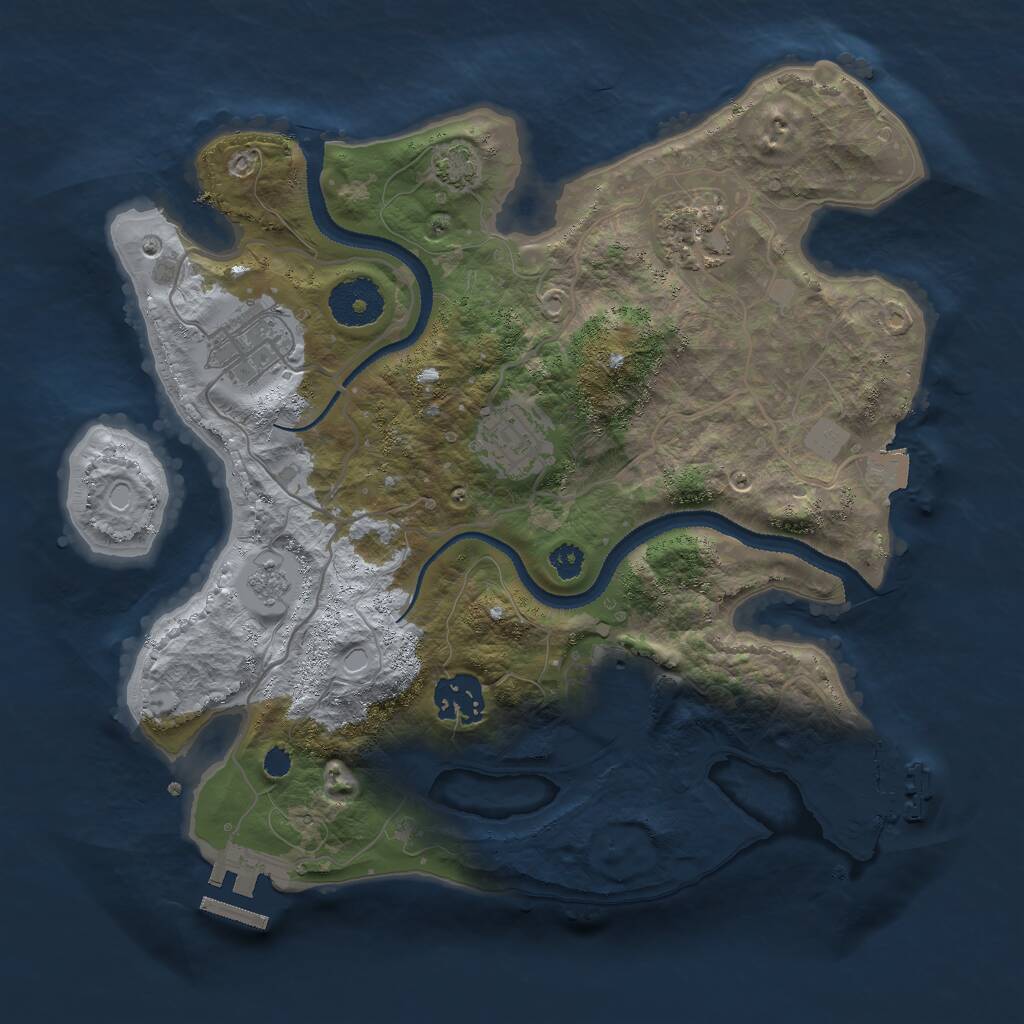 Rust Map: Procedural Map, Size: 3000, Seed: 21311, 10 Monuments