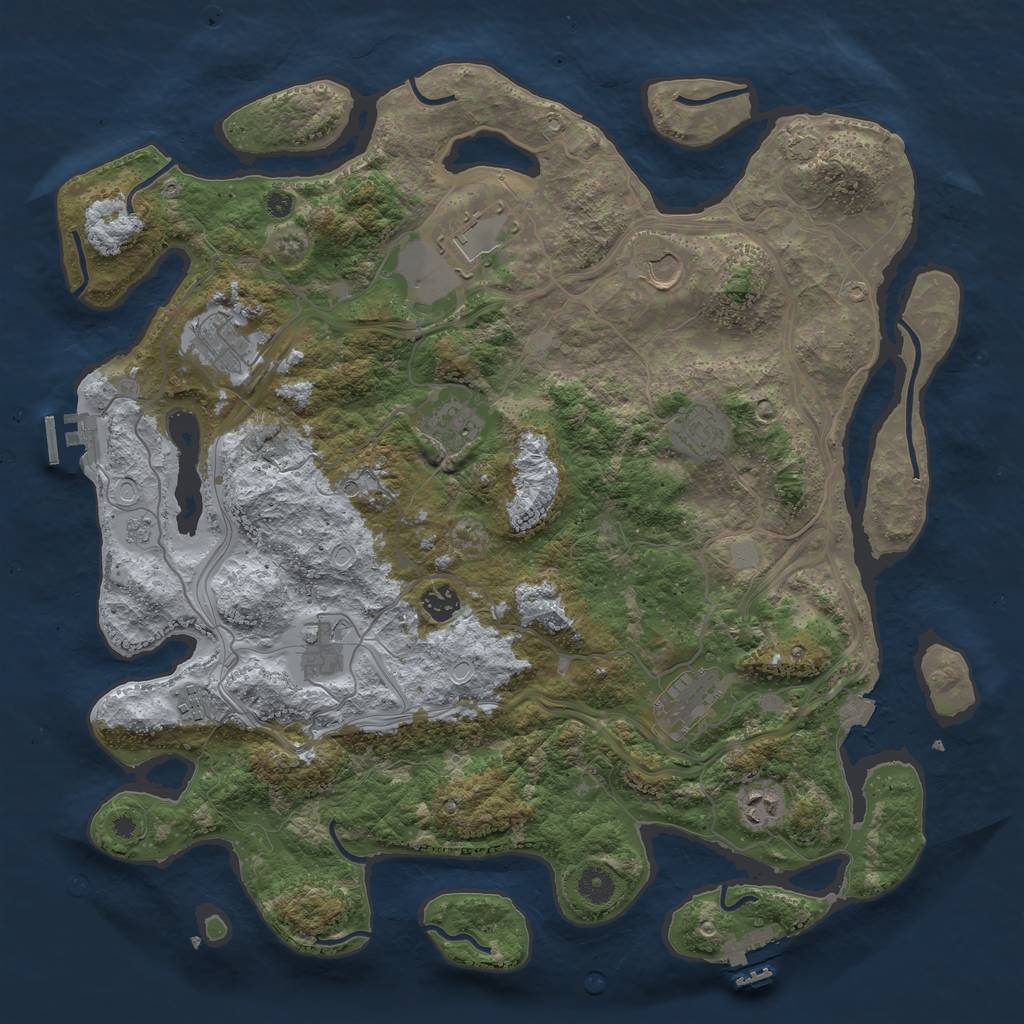 Rust Map: Procedural Map, Size: 4250, Seed: 513532771, 18 Monuments