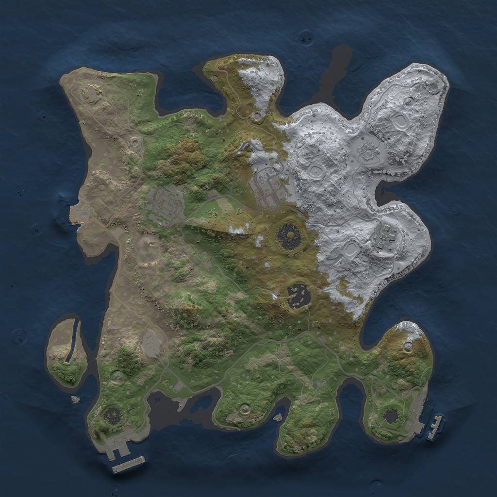 Rust Map: Procedural Map, Size: 3000, Seed: 27238979, 11 Monuments