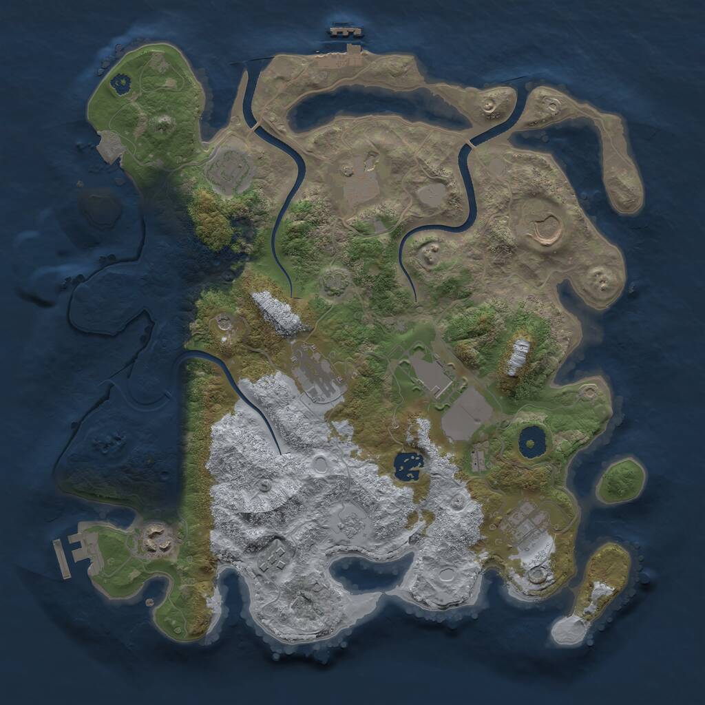 Rust Map: Procedural Map, Size: 3500, Seed: 243942677, 15 Monuments
