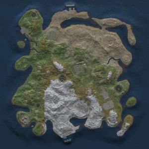 Thumbnail Rust Map: Procedural Map, Size: 3500, Seed: 243942677, 16 Monuments