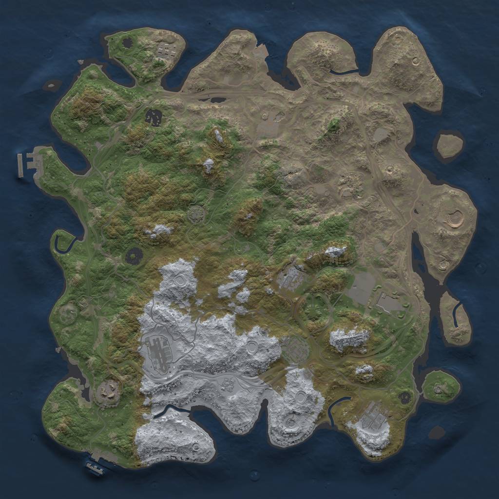 Rust Map: Procedural Map, Size: 4250, Seed: 1505877264, 19 Monuments