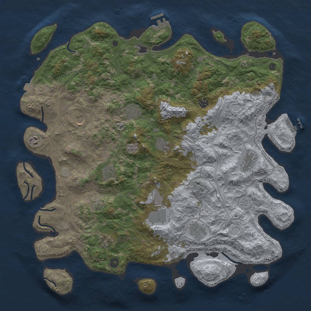 Rust Map: Procedural Map, Size: 4700, Seed: 489582469, 19 Monuments