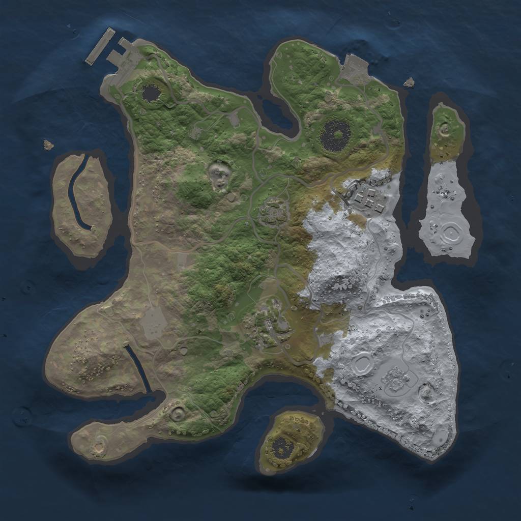 Rust Map: Procedural Map, Size: 2500, Seed: 1459566797, 8 Monuments