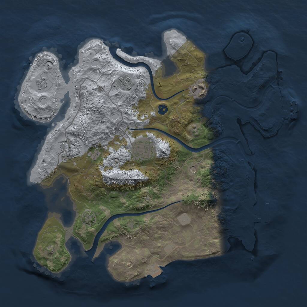 Rust Map: Procedural Map, Size: 3000, Seed: 26224, 10 Monuments