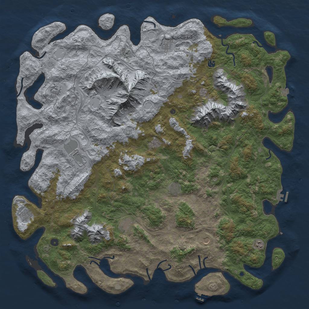 Rust Map: Procedural Map, Size: 6000, Seed: 2183755, 19 Monuments