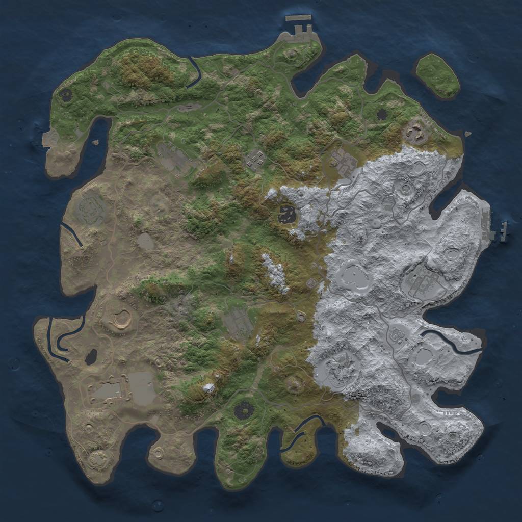 Rust Map: Procedural Map, Size: 4096, Seed: 1495858156, 19 Monuments