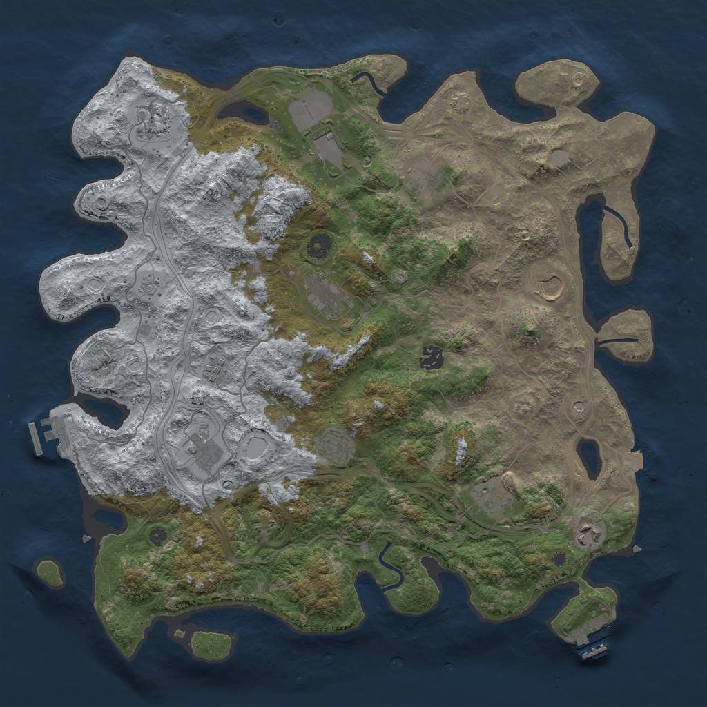 Rust Map: Procedural Map, Size: 4250, Seed: 704015378, 19 Monuments