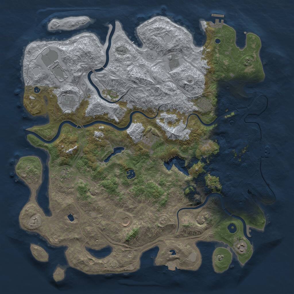 Rust Map: Procedural Map, Size: 4750, Seed: 699056467, 16 Monuments