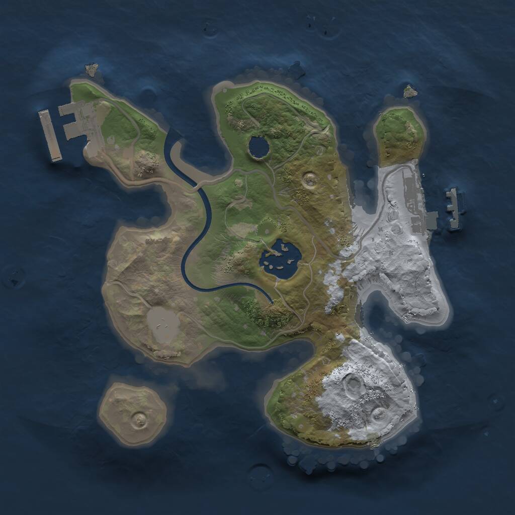 Rust Map: Procedural Map, Size: 2000, Seed: 851083497, 4 Monuments