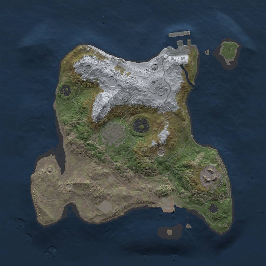 Rust Map: Procedural Map, Size: 2500, Seed: 1882239890, 8 Monuments