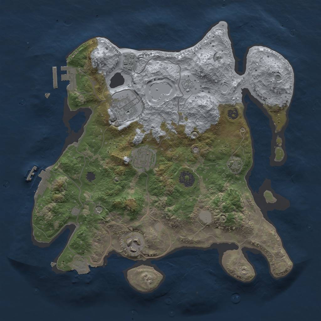 Rust Map: Procedural Map, Size: 3000, Seed: 17093, 12 Monuments