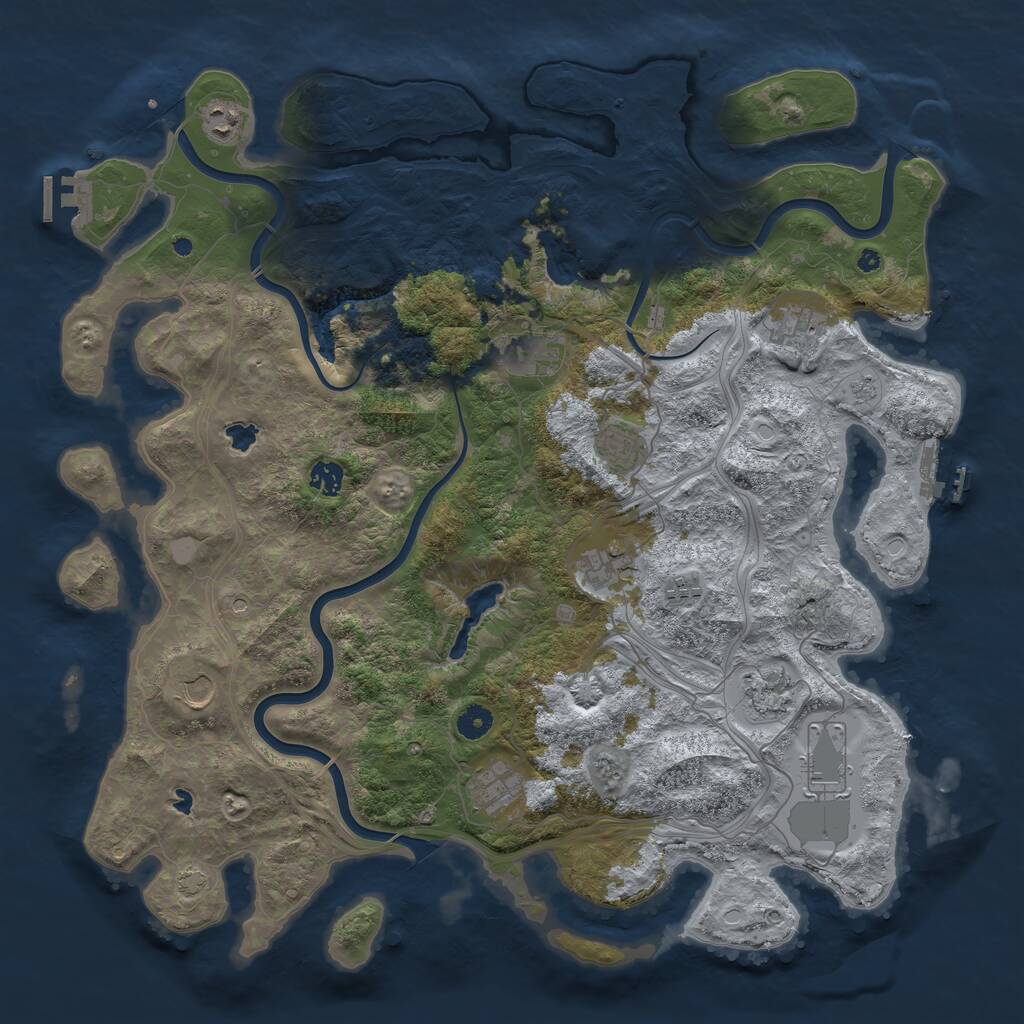 Rust Map: Procedural Map, Size: 4500, Seed: 1956494178, 17 Monuments
