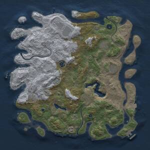 Thumbnail Rust Map: Procedural Map, Size: 4200, Seed: 1265558919, 14 Monuments