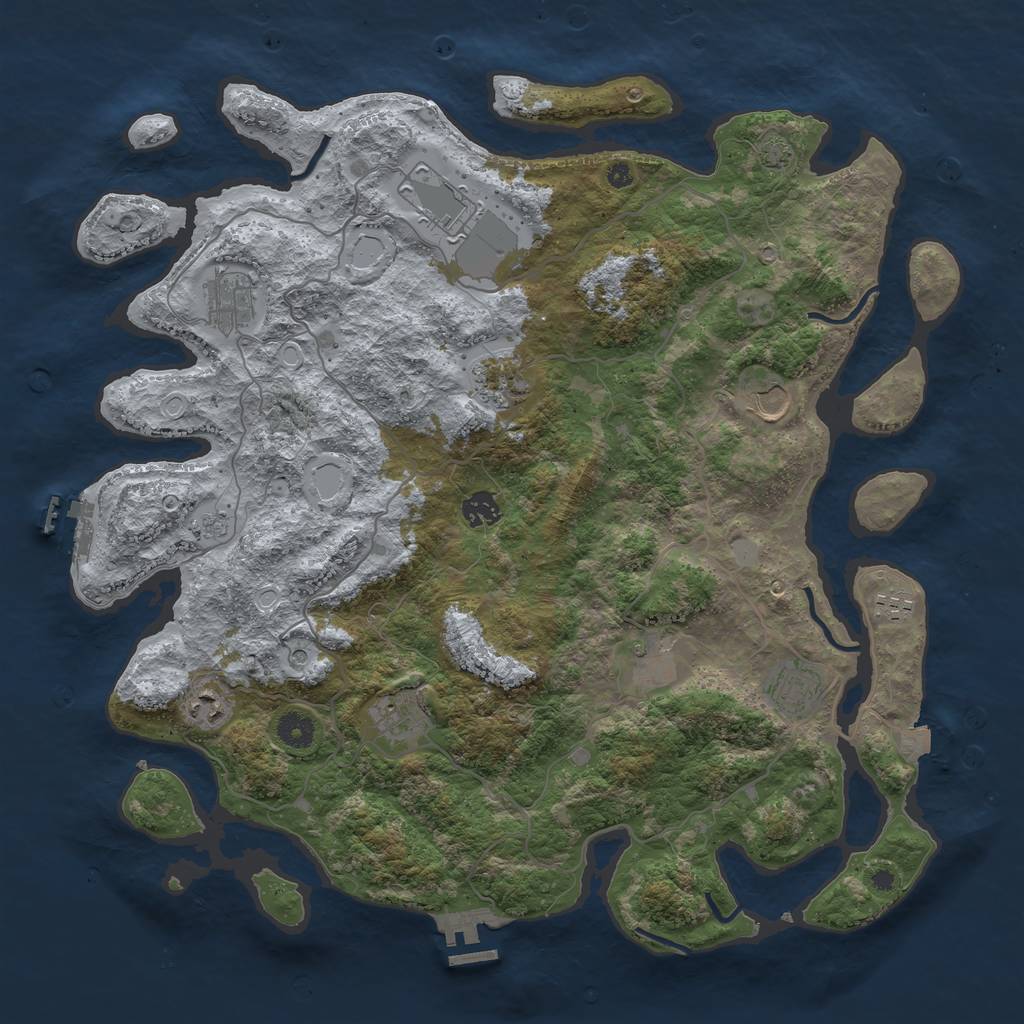 Rust Map: Procedural Map, Size: 4200, Seed: 1265558919, 18 Monuments