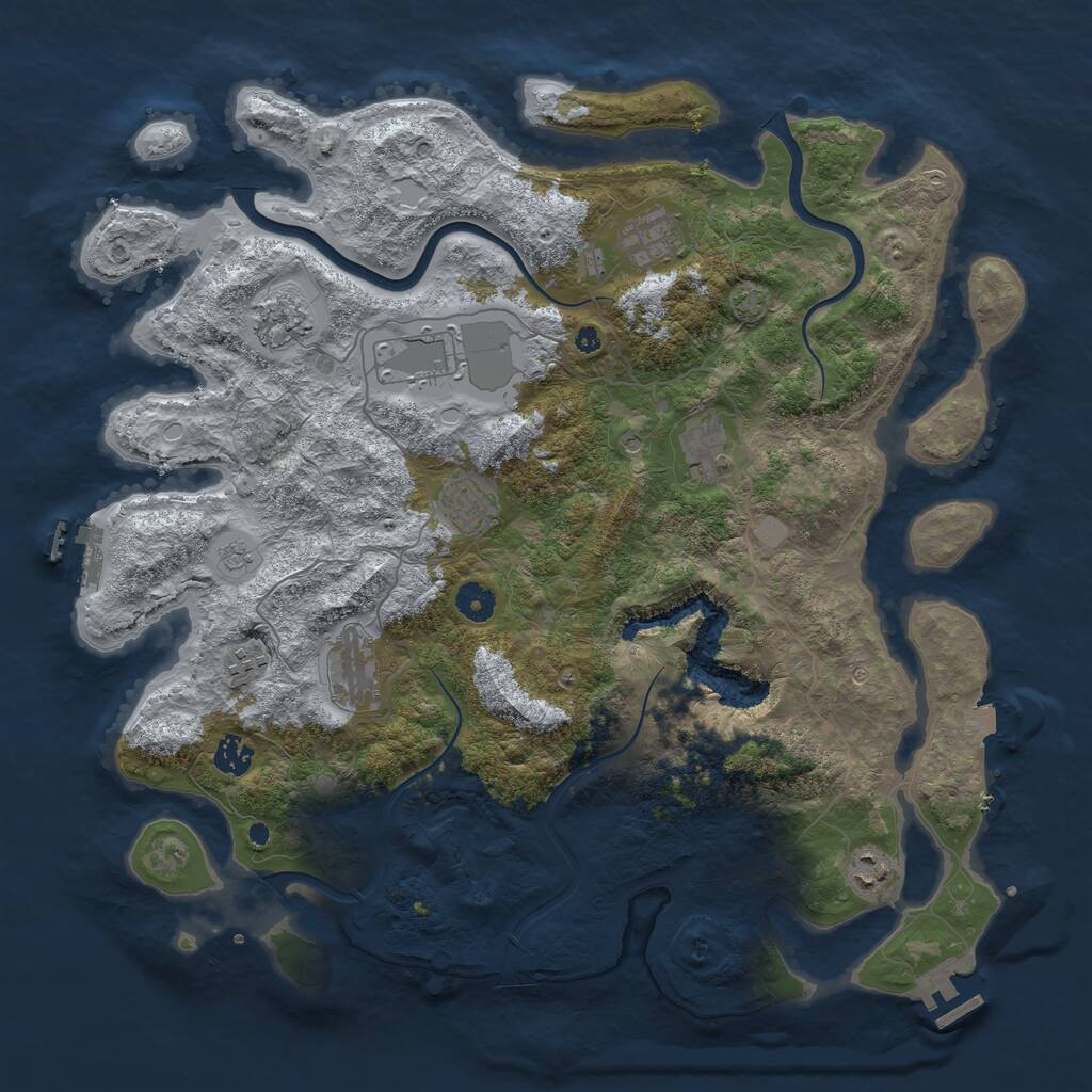 Rust Map: Procedural Map, Size: 4200, Seed: 1265558919, 15 Monuments