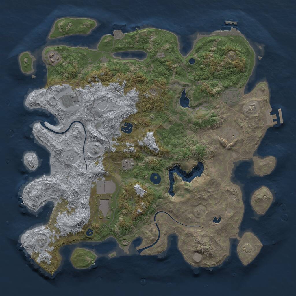 Rust Map: Procedural Map, Size: 4000, Seed: 1860417682, 13 Monuments