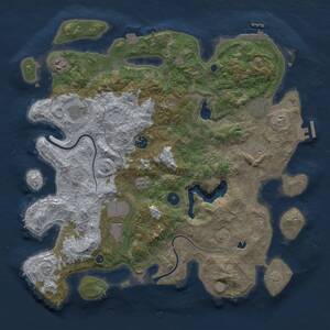 Thumbnail Rust Map: Procedural Map, Size: 4000, Seed: 1860417682, 13 Monuments