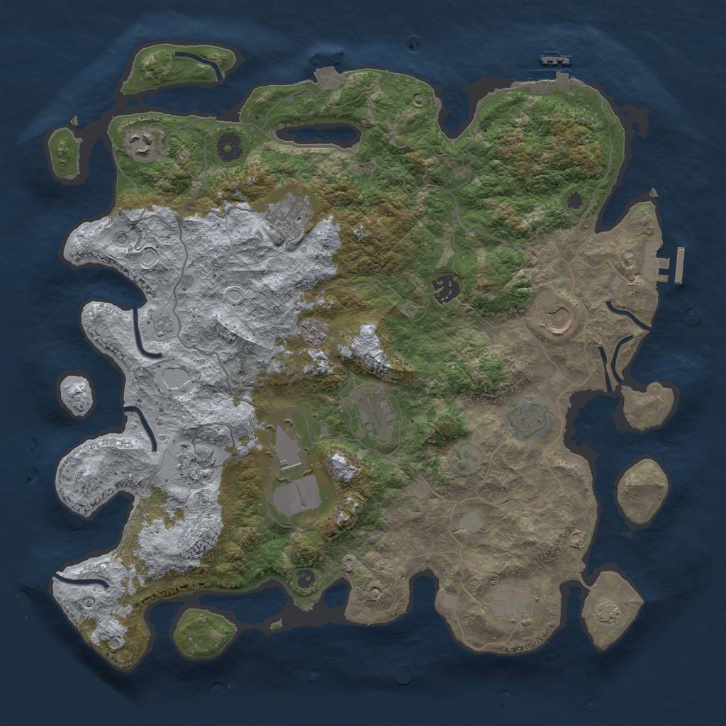 Rust Map: Procedural Map, Size: 4000, Seed: 1860417682, 18 Monuments