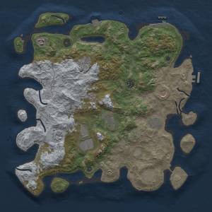 Thumbnail Rust Map: Procedural Map, Size: 4000, Seed: 1860417682, 18 Monuments