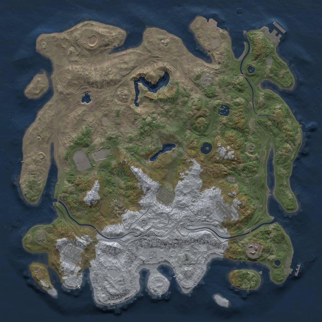 Rust Map: Procedural Map, Size: 4250, Seed: 1119082655, 15 Monuments