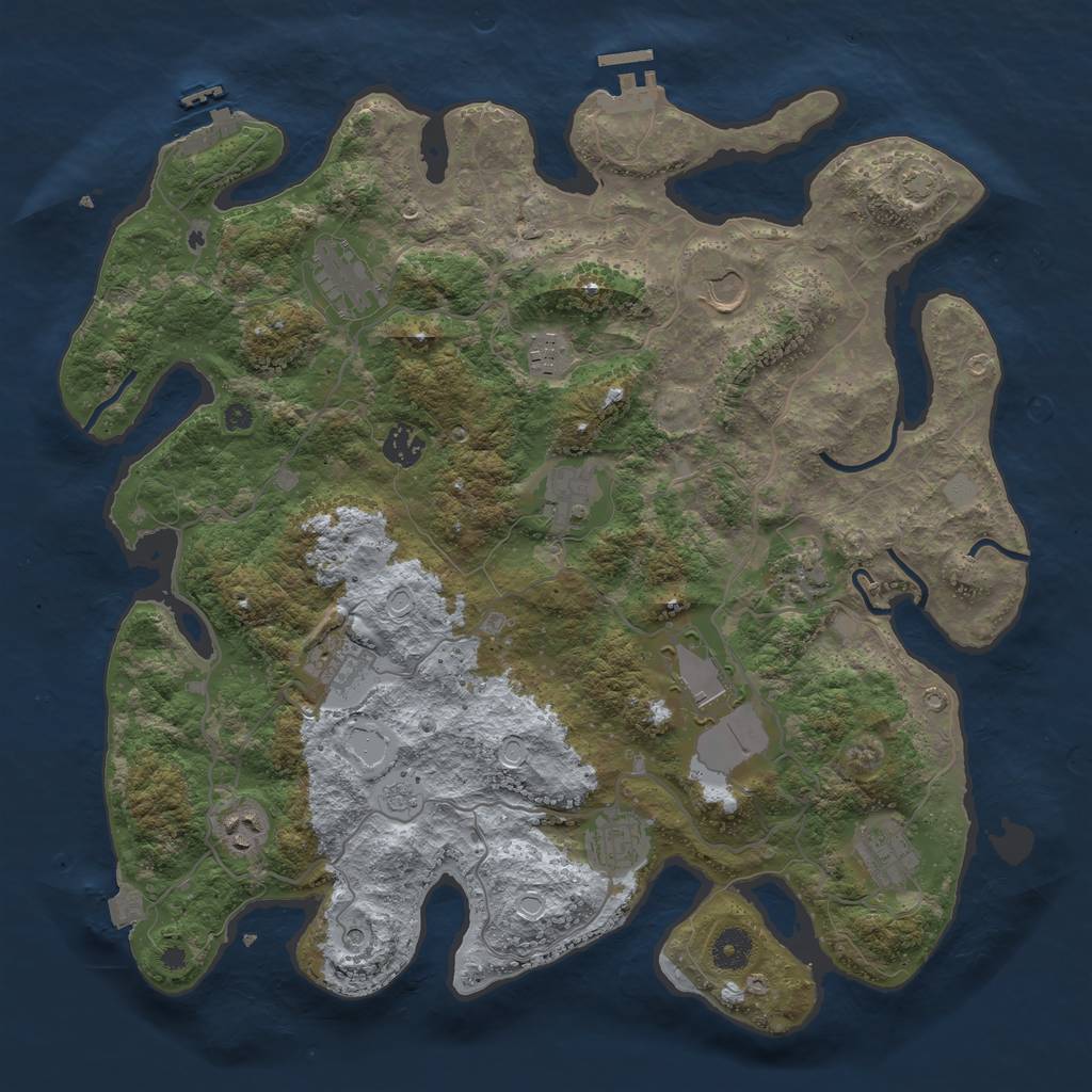 Rust Map: Procedural Map, Size: 4000, Seed: 1529169615, 19 Monuments