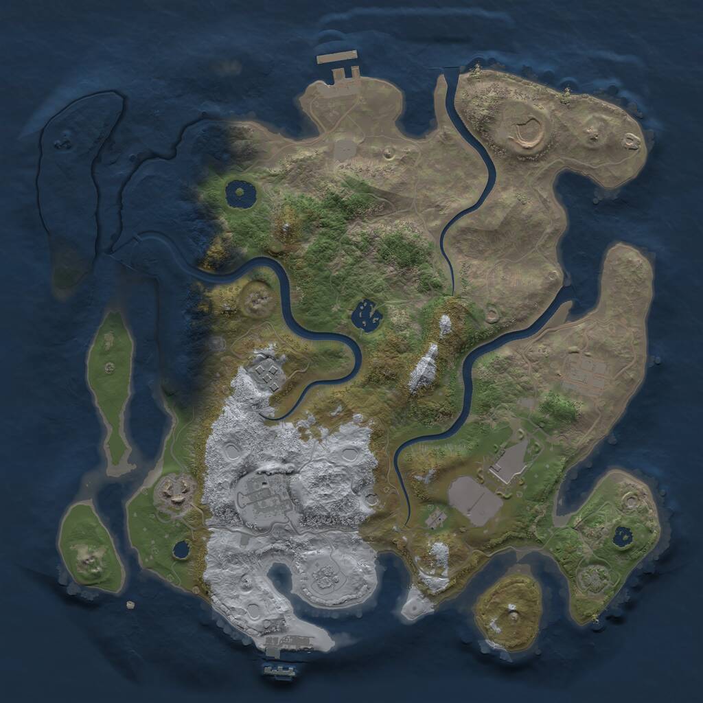 Rust Map: Procedural Map, Size: 3500, Seed: 265167187, 13 Monuments