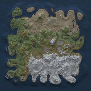 Thumbnail Rust Map: Procedural Map, Size: 4000, Seed: 2129021693, 17 Monuments