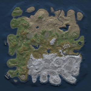 Thumbnail Rust Map: Procedural Map, Size: 4000, Seed: 2129021693, 14 Monuments