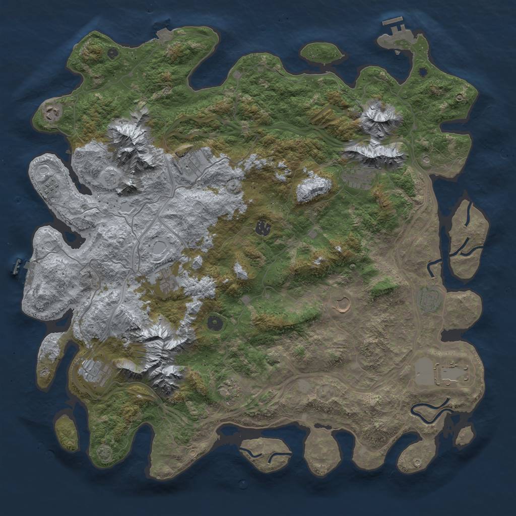 Rust Map: Procedural Map, Size: 5000, Seed: 3121989, 19 Monuments