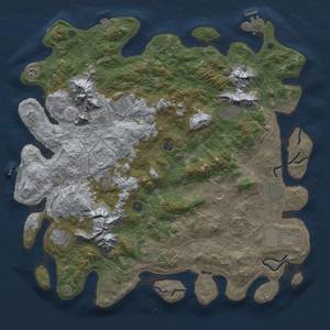 Thumbnail Rust Map: Procedural Map, Size: 5000, Seed: 3121989, 19 Monuments