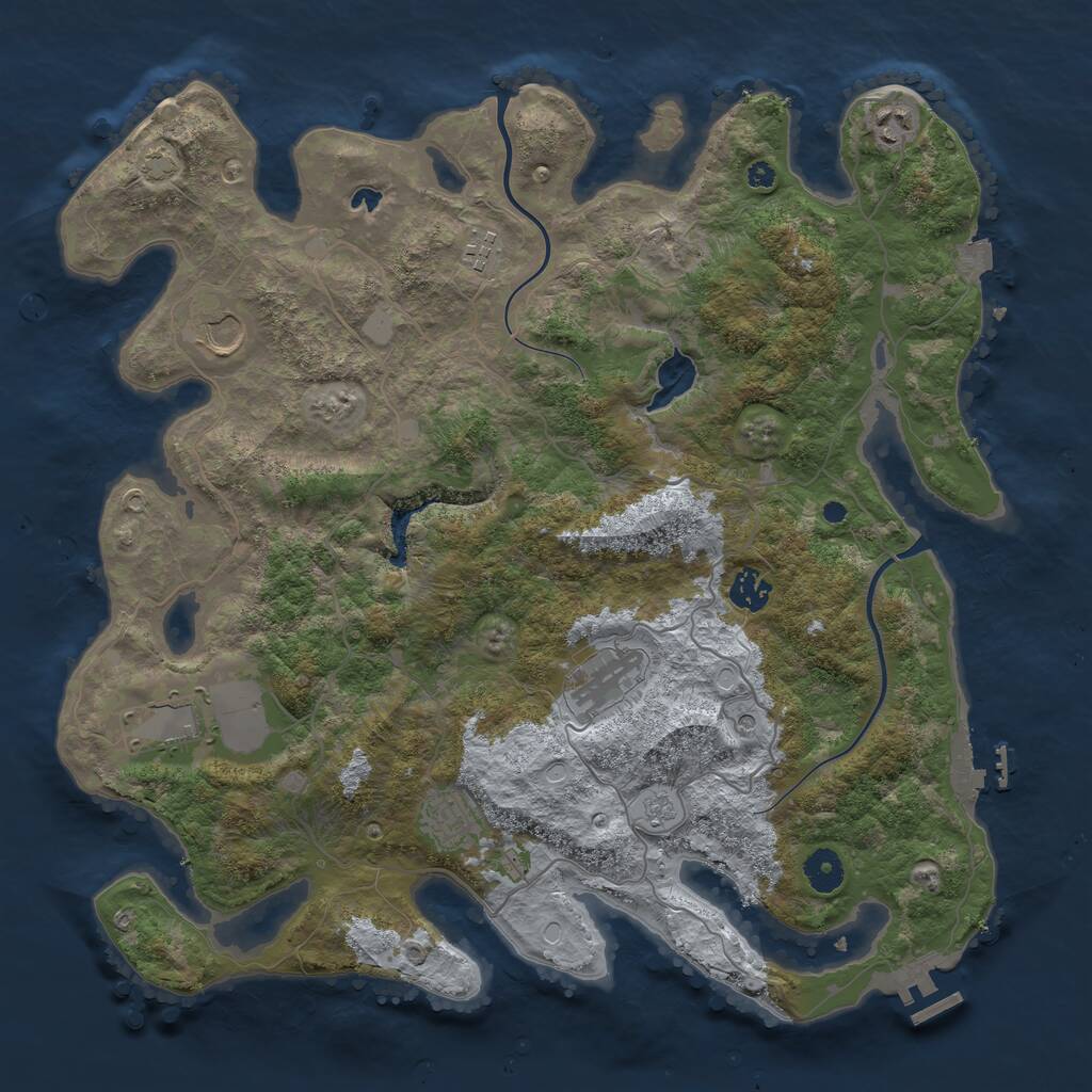 Rust Map: Procedural Map, Size: 4000, Seed: 1526021490, 13 Monuments