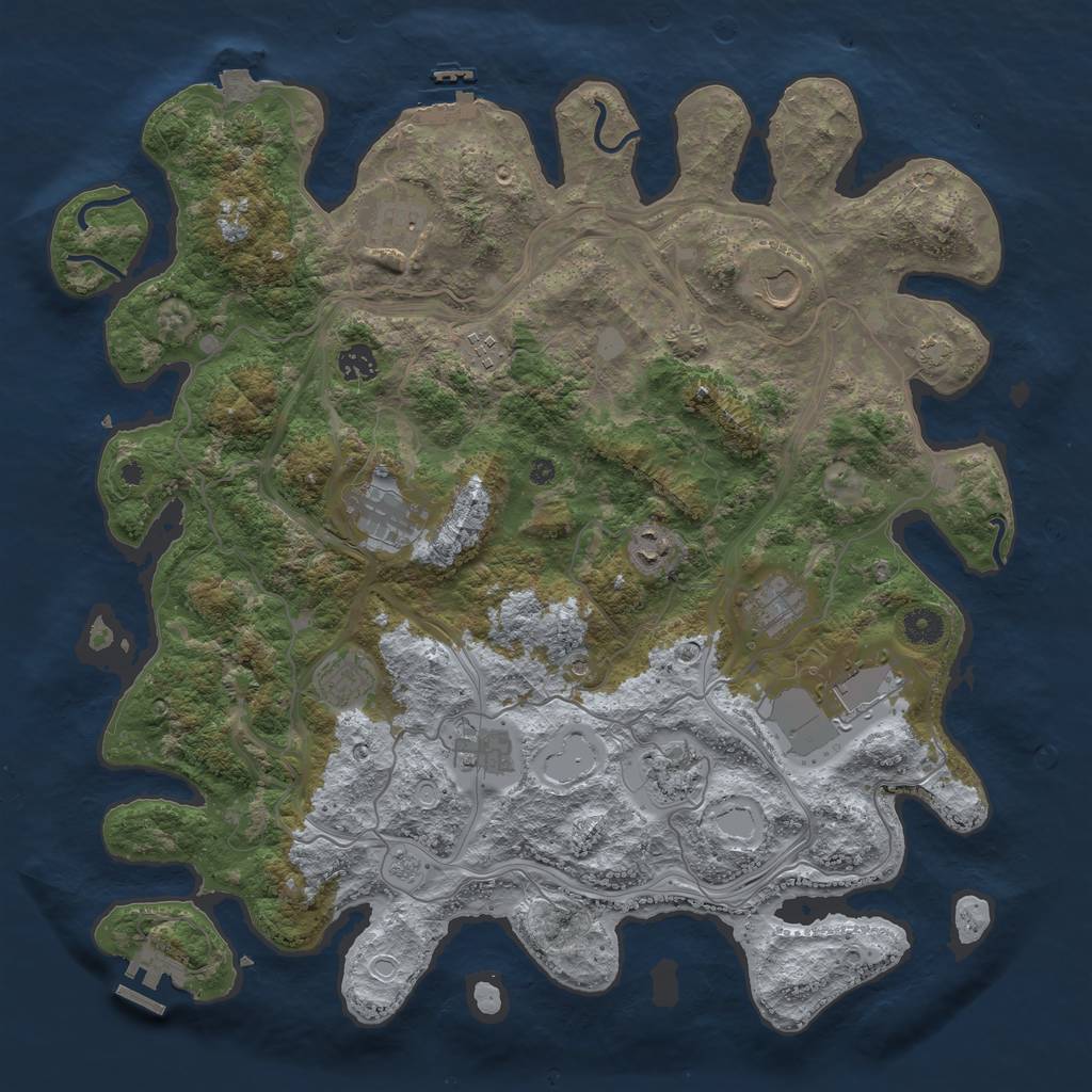 Rust Map: Procedural Map, Size: 4250, Seed: 1268945215, 19 Monuments