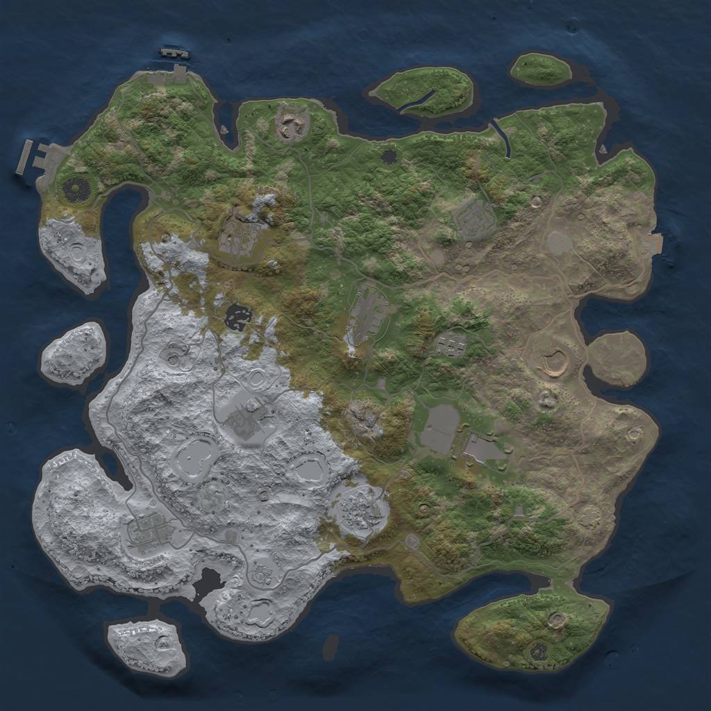 Rust Map: Procedural Map, Size: 4000, Seed: 506768, 19 Monuments