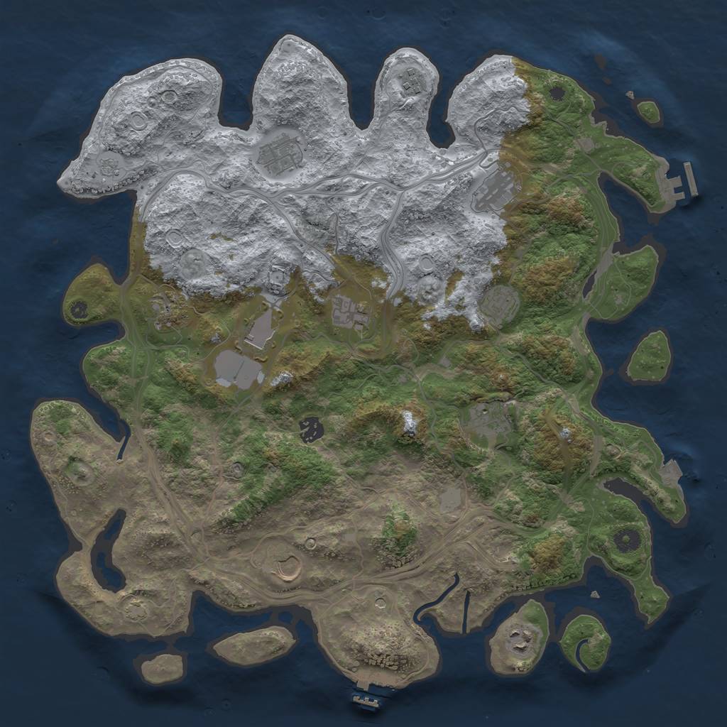 Rust Map: Procedural Map, Size: 4250, Seed: 1462789372, 19 Monuments