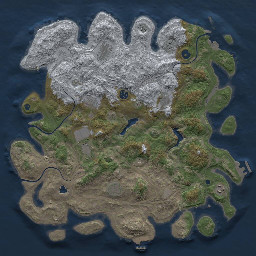 Rust Map: Procedural Map, Size: 4250, Seed: 1462789372, 14 Monuments