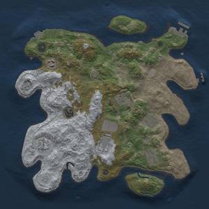 Thumbnail Rust Map: Procedural Map, Size: 3500, Seed: 1387706814, 16 Monuments