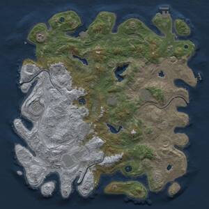 Thumbnail Rust Map: Procedural Map, Size: 4500, Seed: 55634323, 15 Monuments