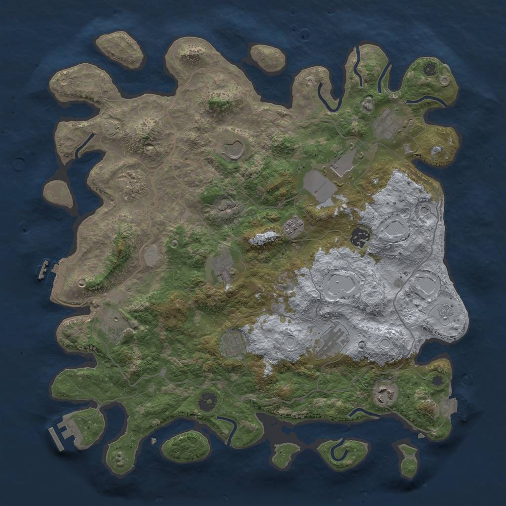 Rust Map: Procedural Map, Size: 4000, Seed: 1033904204, 19 Monuments