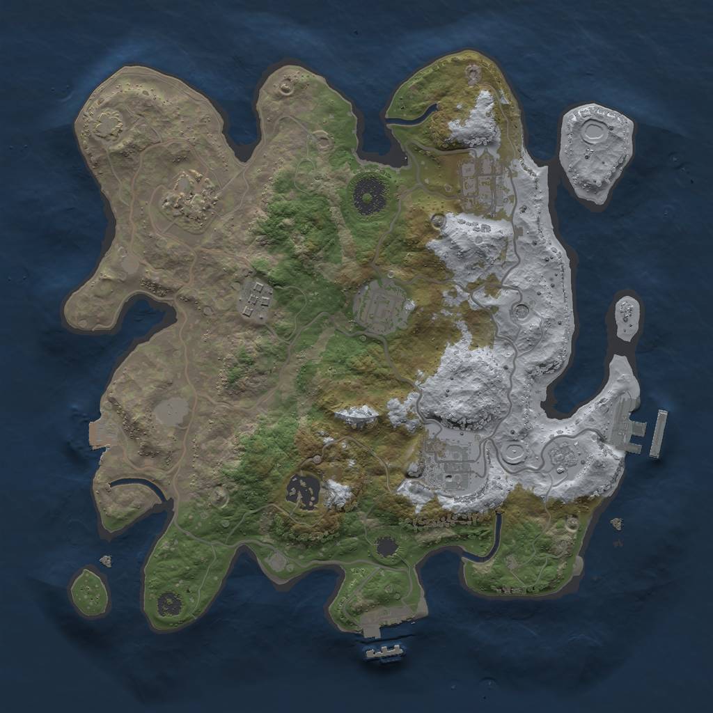 Rust Map: Procedural Map, Size: 3000, Seed: 514196547, 14 Monuments