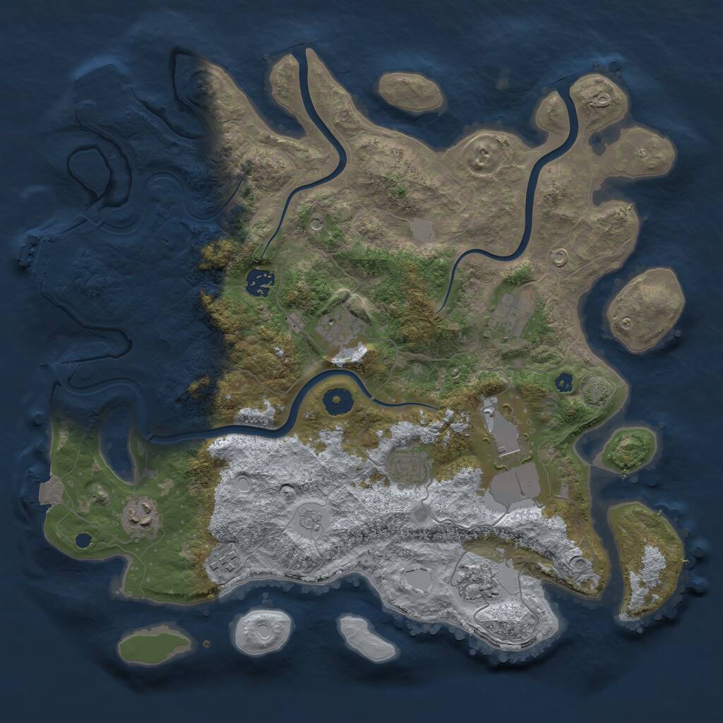 Rust Map: Procedural Map, Size: 3800, Seed: 812024, 14 Monuments