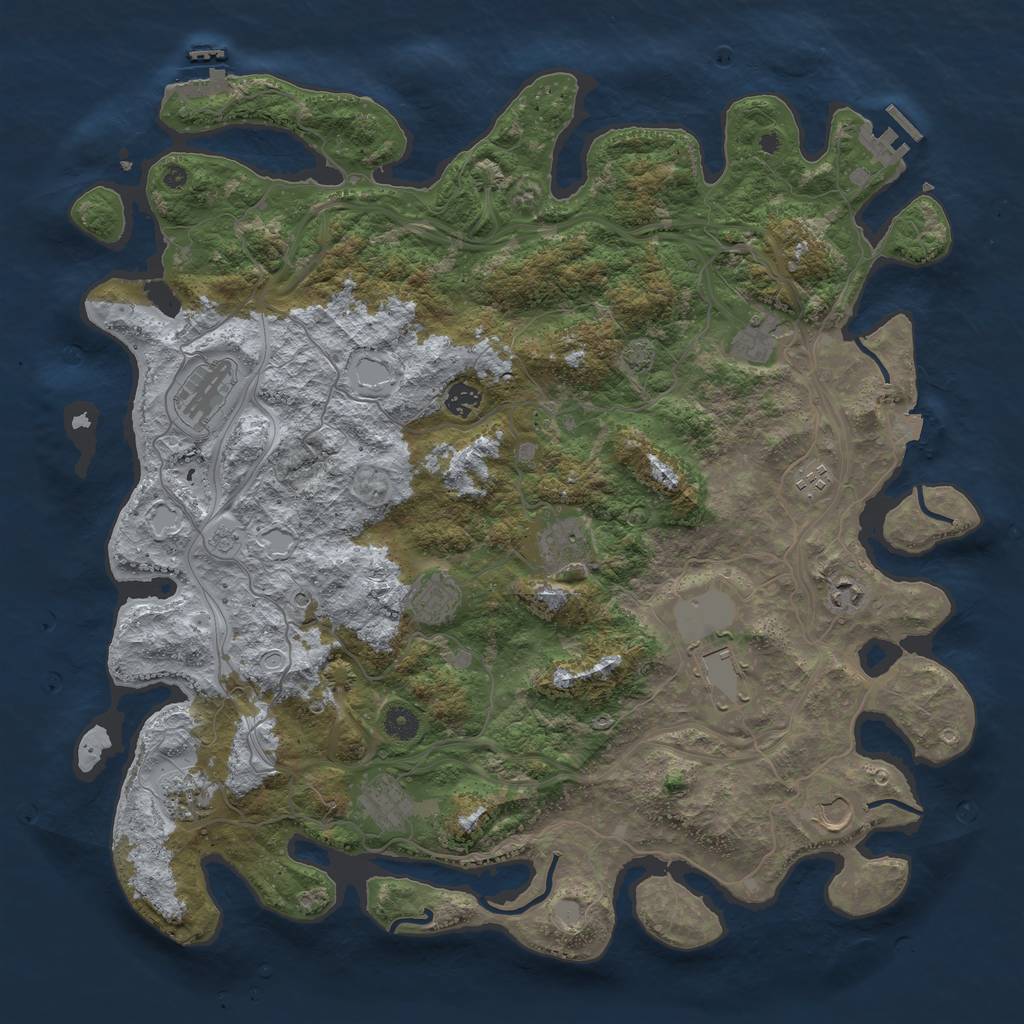 Rust Map: Procedural Map, Size: 4500, Seed: 6432, 19 Monuments