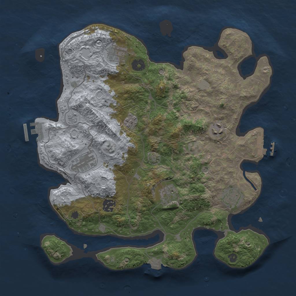 Rust Map: Procedural Map, Size: 3400, Seed: 16362, 15 Monuments