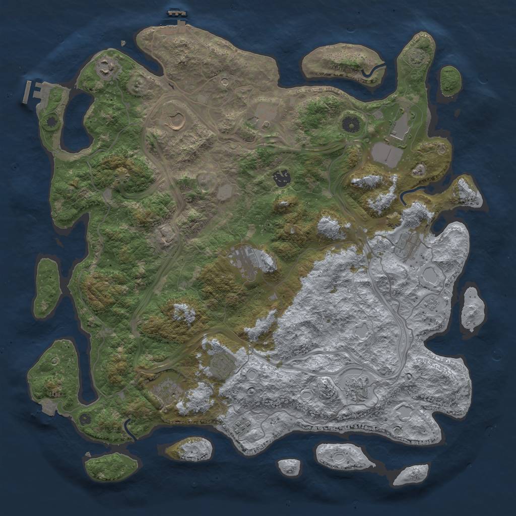 Rust Map: Procedural Map, Size: 4500, Seed: 922048662, 19 Monuments