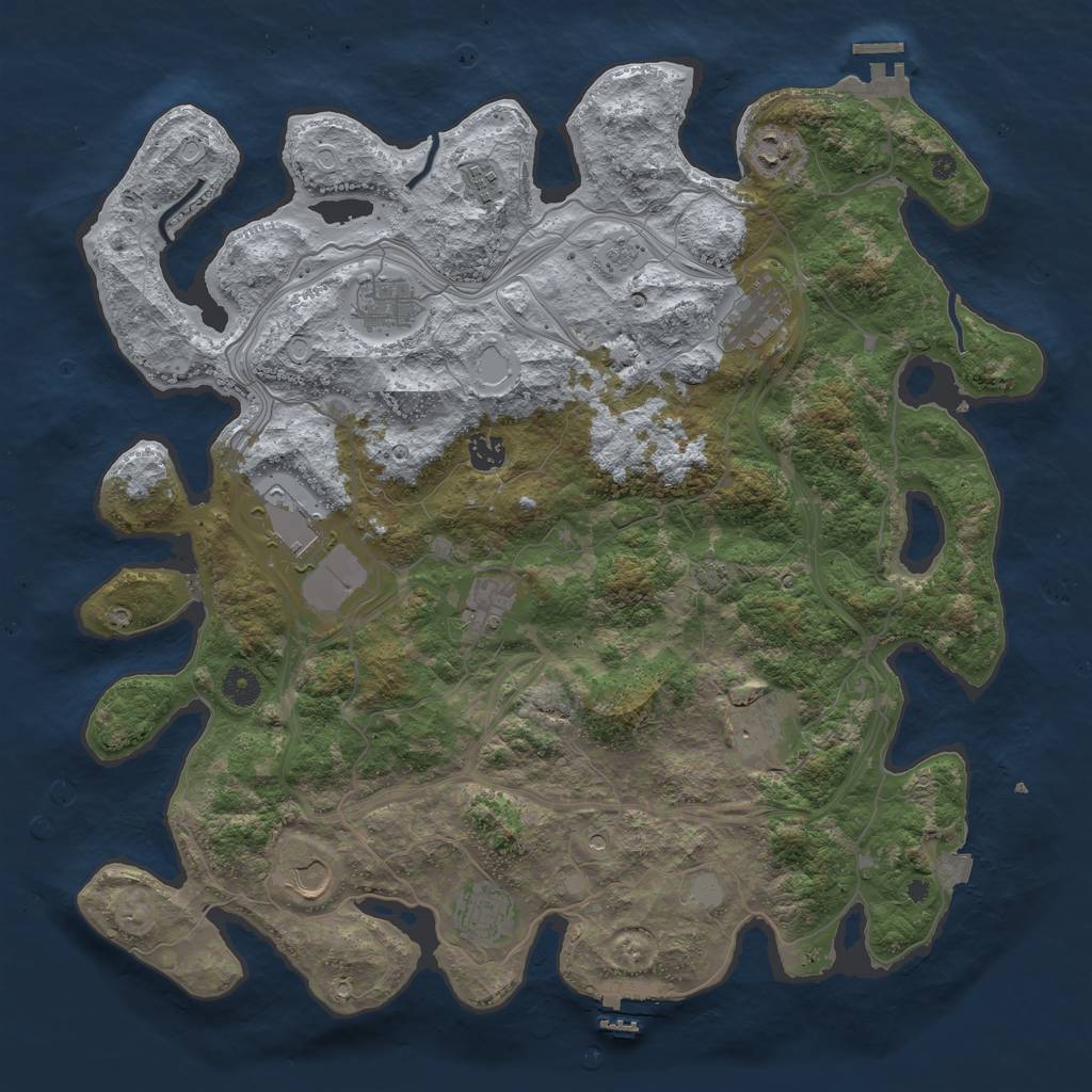 Rust Map: Procedural Map, Size: 4300, Seed: 2080482, 18 Monuments