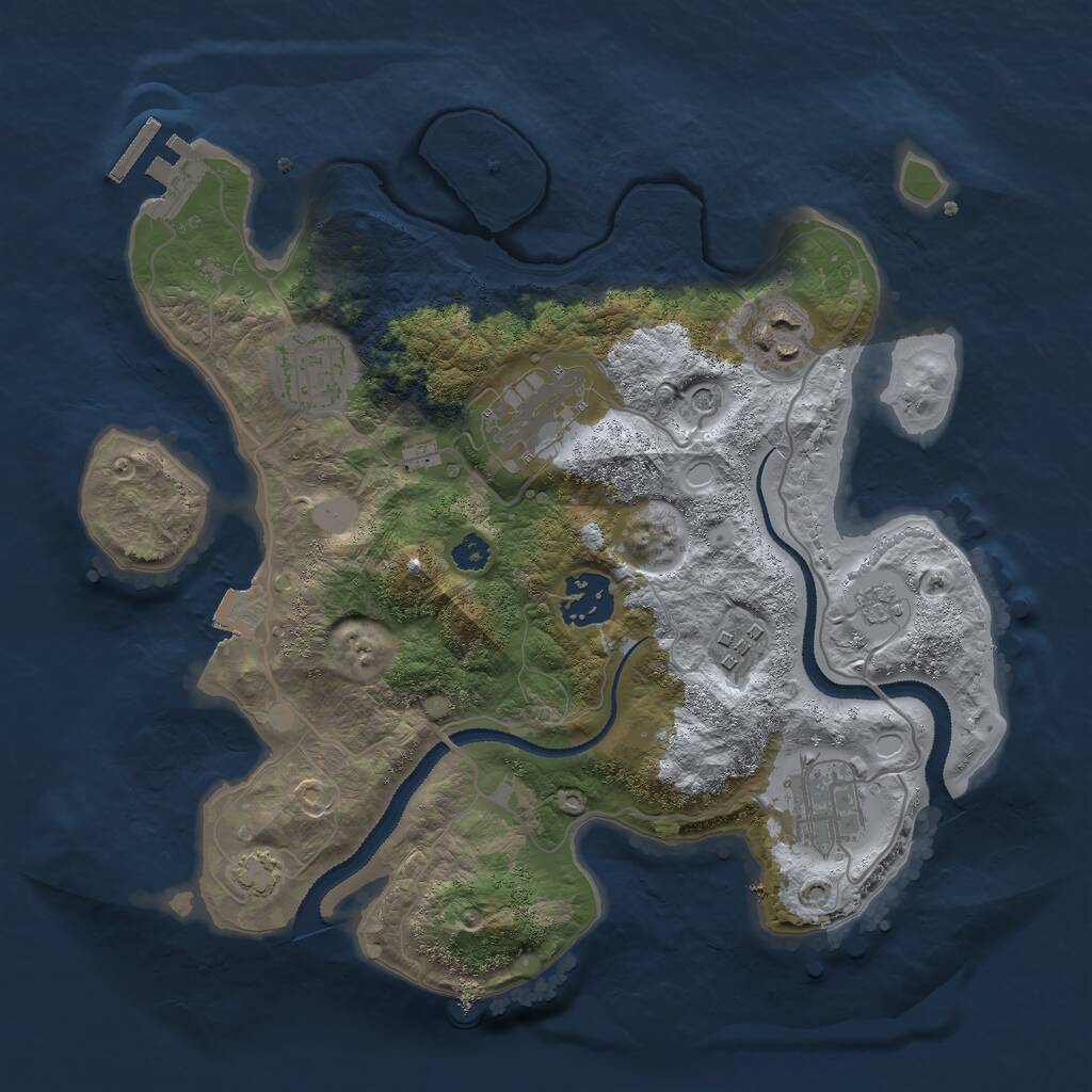 Rust Map: Procedural Map, Size: 3000, Seed: 76434652, 11 Monuments