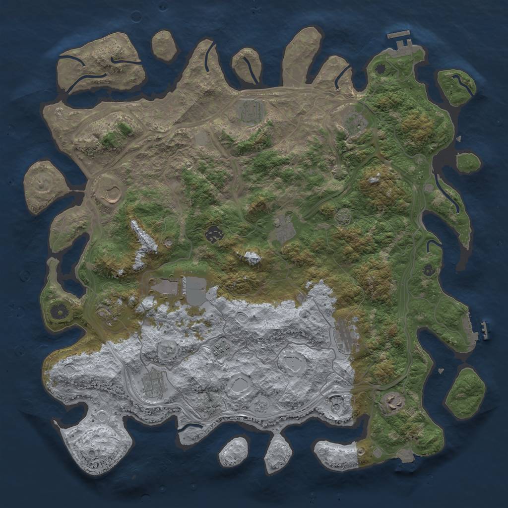 Rust Map: Procedural Map, Size: 4500, Seed: 1750523127, 19 Monuments