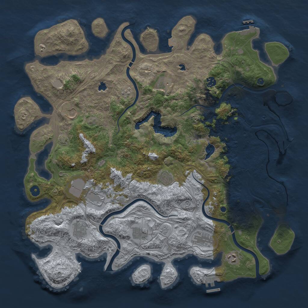 Rust Map: Procedural Map, Size: 4500, Seed: 1750523127, 16 Monuments