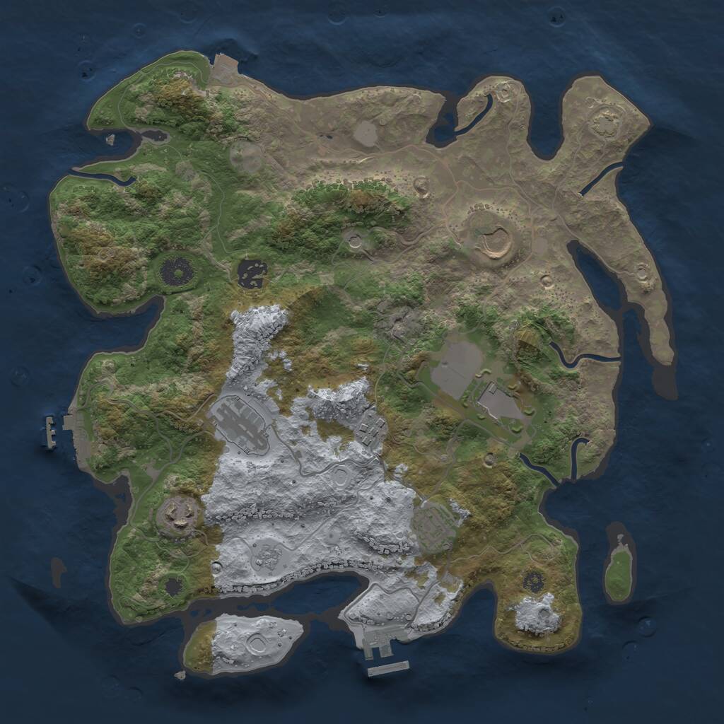 Rust Map: Procedural Map, Size: 3500, Seed: 198910724, 13 Monuments