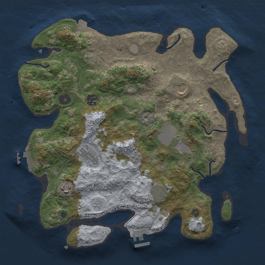 Rust Map: Procedural Map, Size: 3500, Seed: 198910724, 15 Monuments